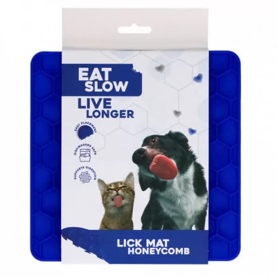 EAT Slow Plato Antiestres interativo Lick Mat live long Azul