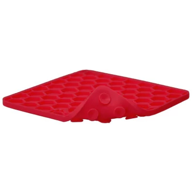 EAT Slow live longer Plato Comedero Antiestres Lick Mat Rojo