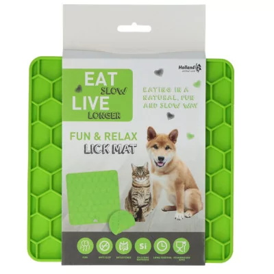 EATSlow live longer Plato Comedero Antiestres Lick Mat Verde