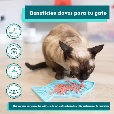 Plato Lickimat Casper Naranja Anti Ansiedad para Gatos