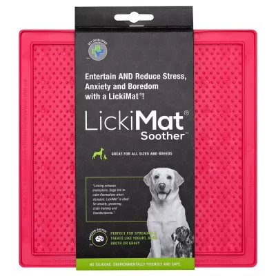 Plato Lickimat Soother Rosado Anti ansiedad para Perros
