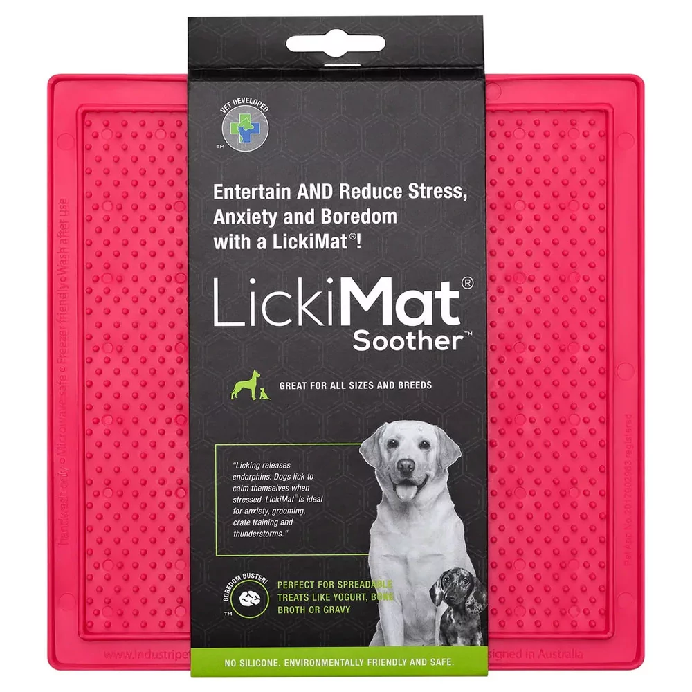 Plato Lickimat Soother Rosado Anti ansiedad para Perros