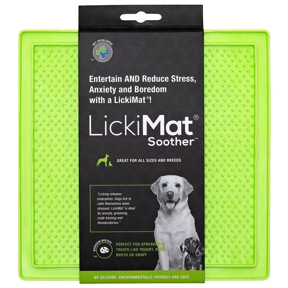 Plato Lickimat Soother Verde Anti ansiedad para Perros