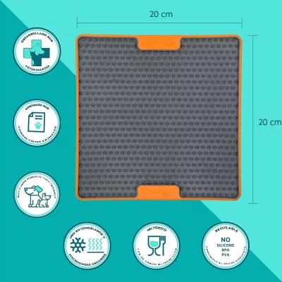 Plato para Perros Antiansiedad Lickimat Tuff Soother Naranja Plato para Perros Antiansiedad Lickimat Tuff Soother Naranja