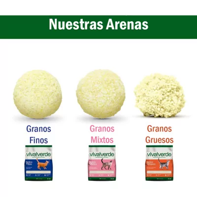Arena Higiénica para Gatos de Granos Gruesos Viva Verde 4Kg
