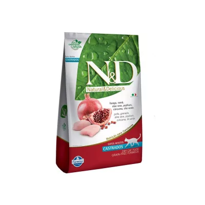 N&D Prime para Gatos Castrados Sabor Pollo y Granada 7.5 Kg