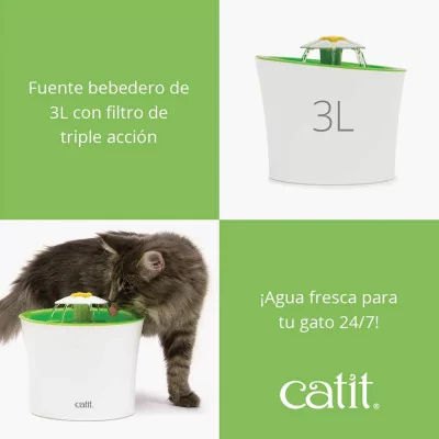 Fuente de Agua para Gatos con Flor Cat it 3L - 3