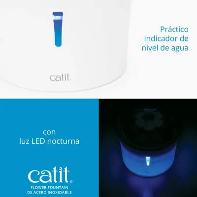 Cat It Fuente de Agua para Gatos Acero Inoxidable 3L - 6